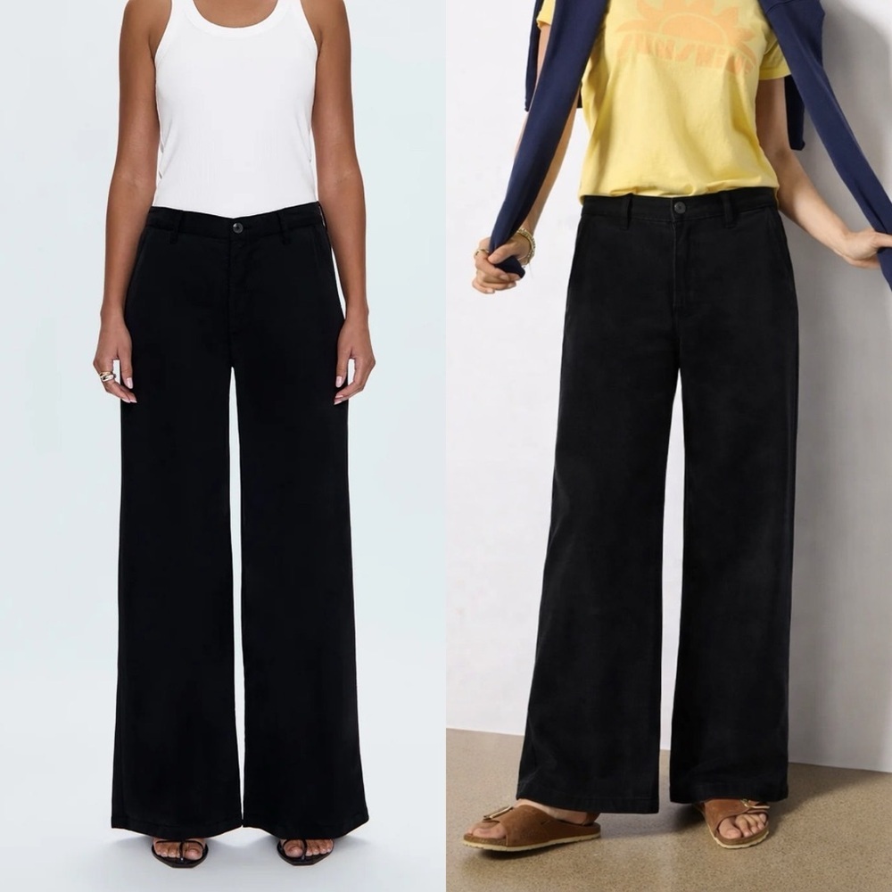 Evereve Pistola Jadyn Black Cotton Soft Wide Pants